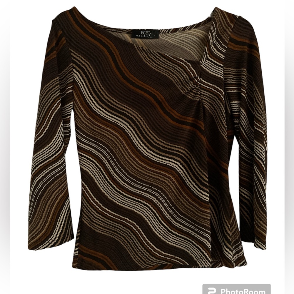 BCBG Max Azria Brown Blouse Size Small
